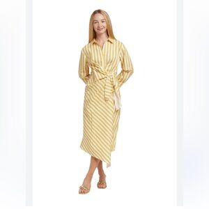 NWT Taylor Tillman Samantha Yellow Striped Midi Dress